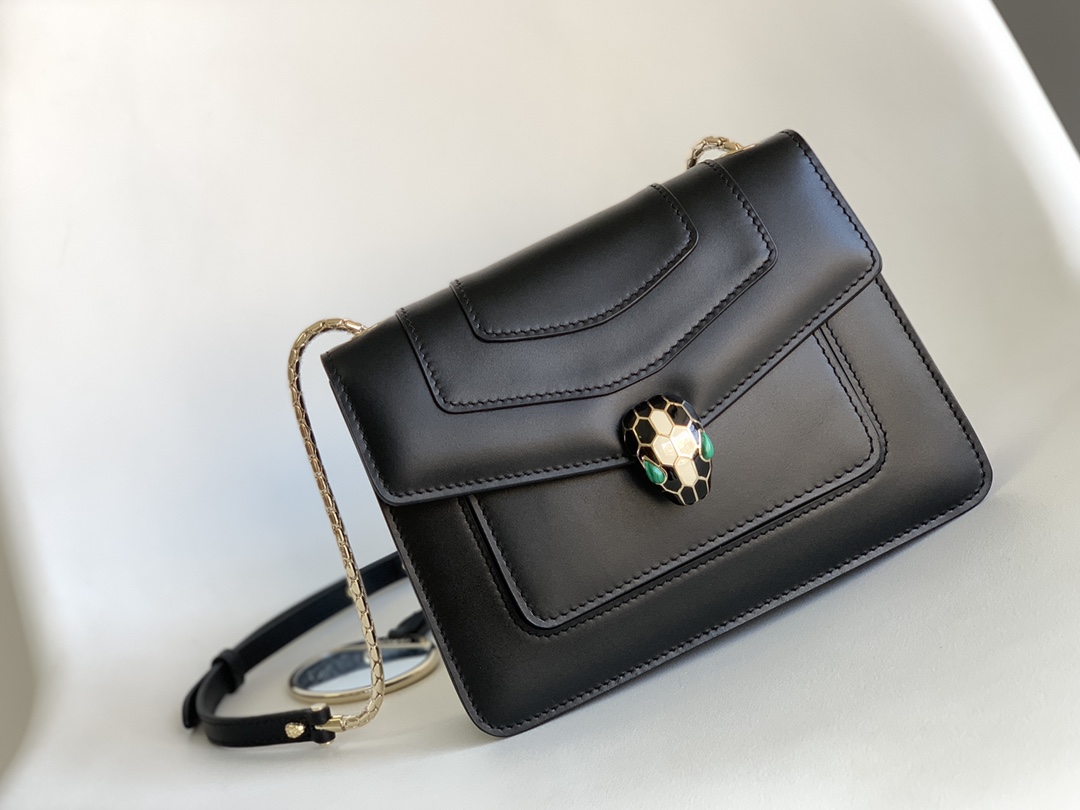 Bvlgari Serpenti Forever Small Crossbody Bag Black